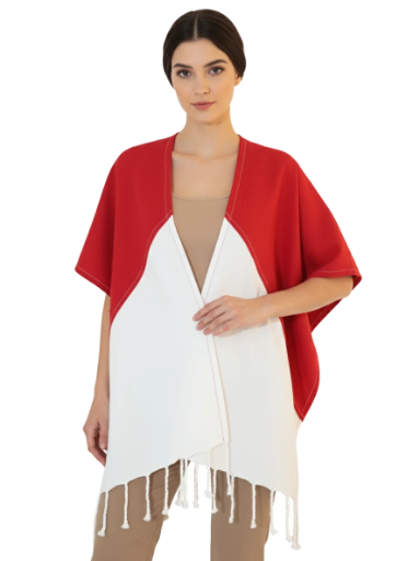 Poncho Simetrico. Poncho unisex 100% algodón tejido a mano.