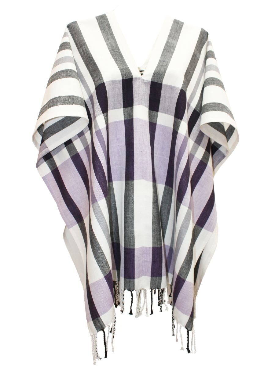 Poncho Europa. Poncho unisex 100% algodón tejido a mano.