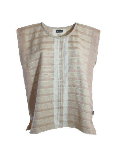 Blusa Deshilada Barras. Blusa recta tejida a mano 100% algodón.