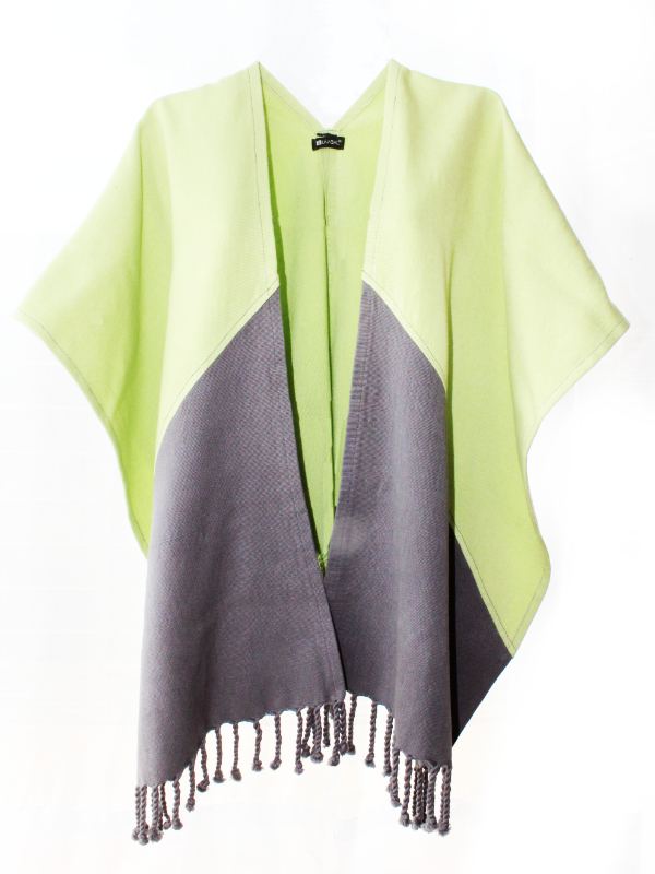 Poncho Simetrico. Poncho unisex 100% algodón tejido a mano.