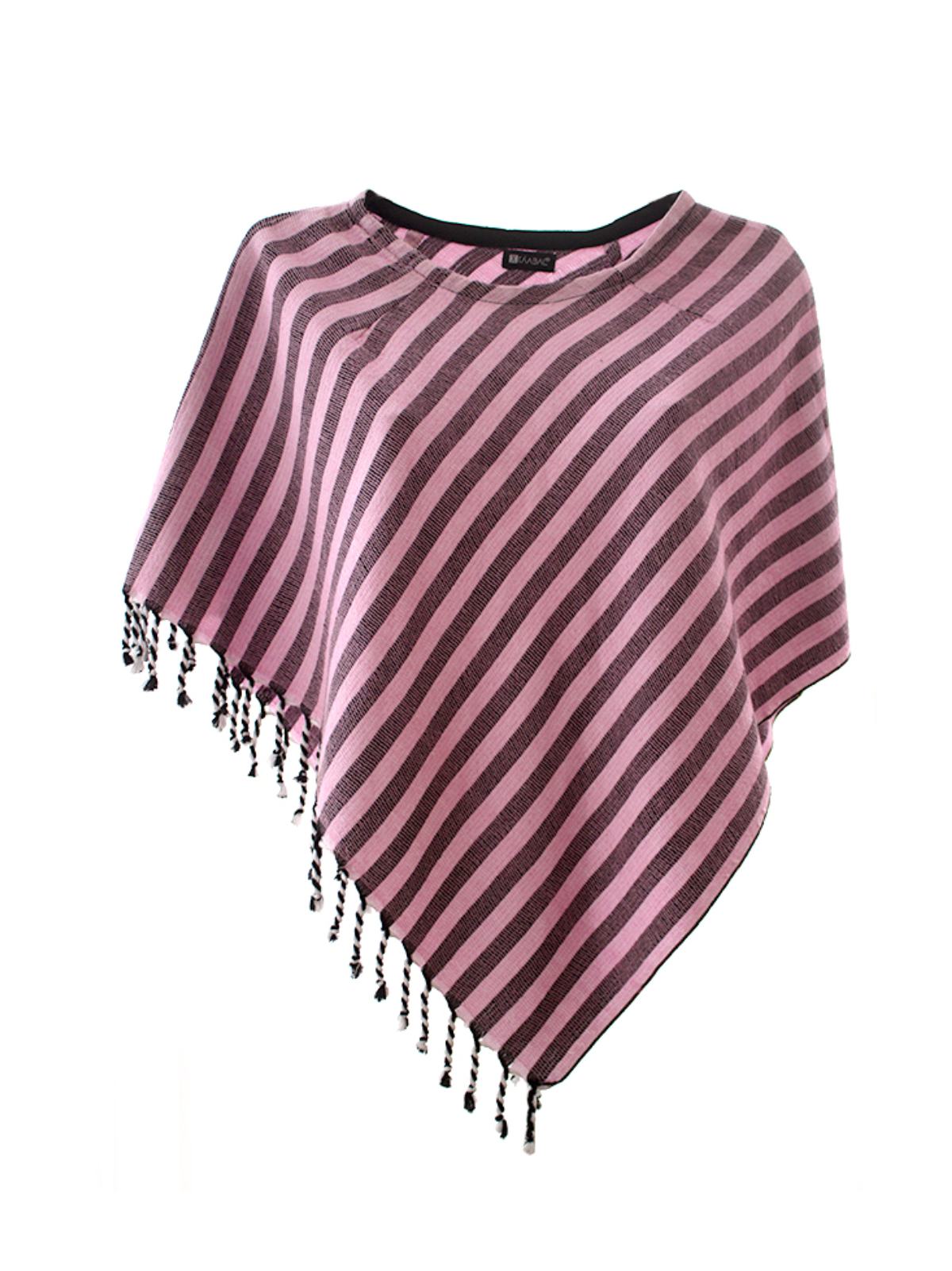 Mañanita cordillate. Poncho triangular 100% algodón, tejido a mano.