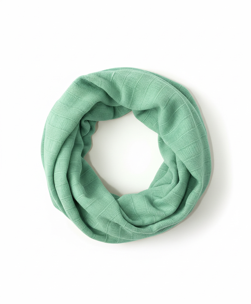 Nukil Doble Liso. Bufanda de tubo doble tejida a mano 100% algodón