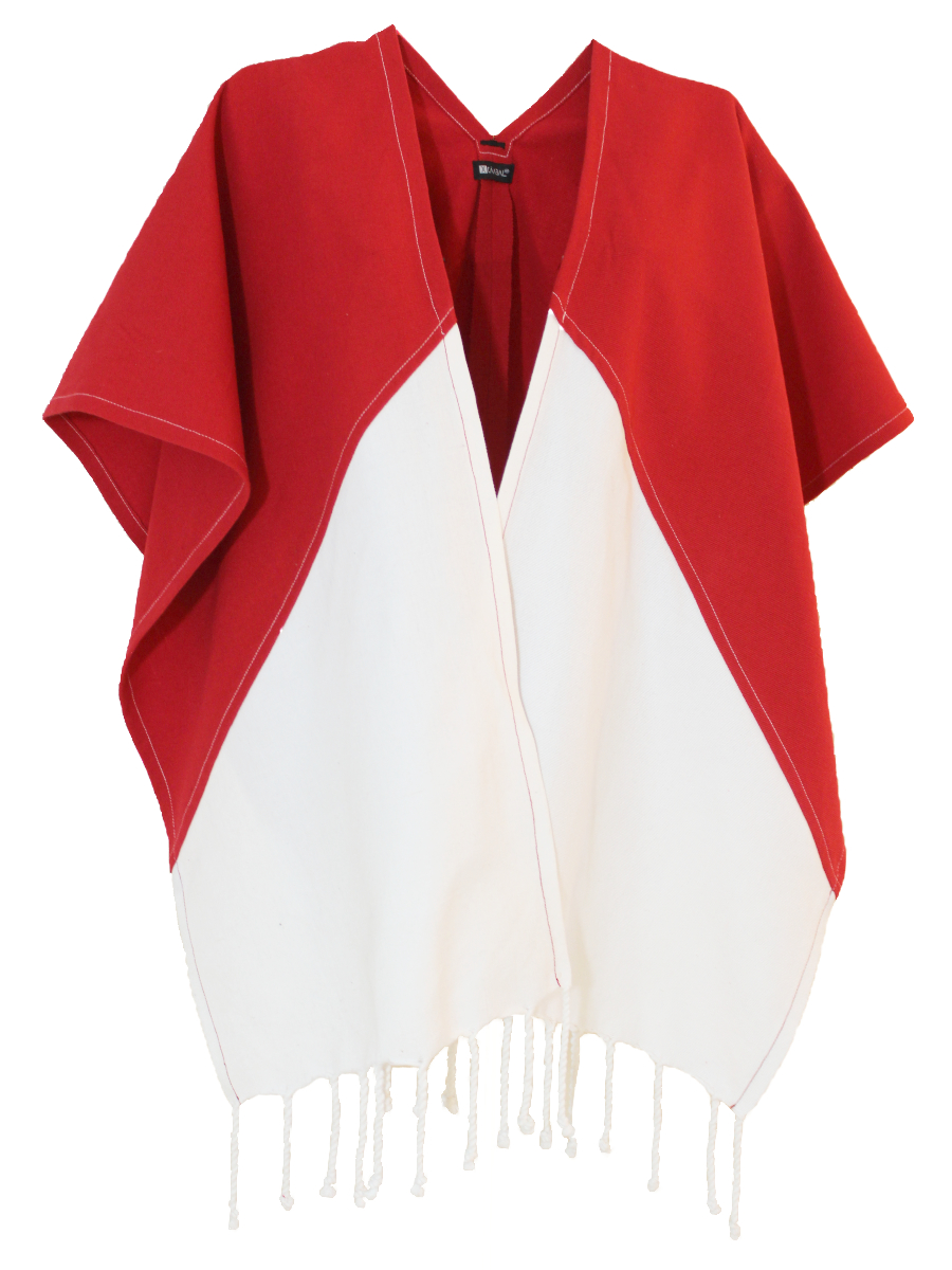 Poncho Simetrico. Poncho unisex 100% algodón tejido a mano.