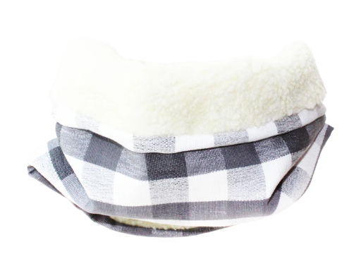 Nukil Afelpado Cuadros. Bufanda de Tubo tejida a mano 100% algodón con forro afelpado de poliéster.