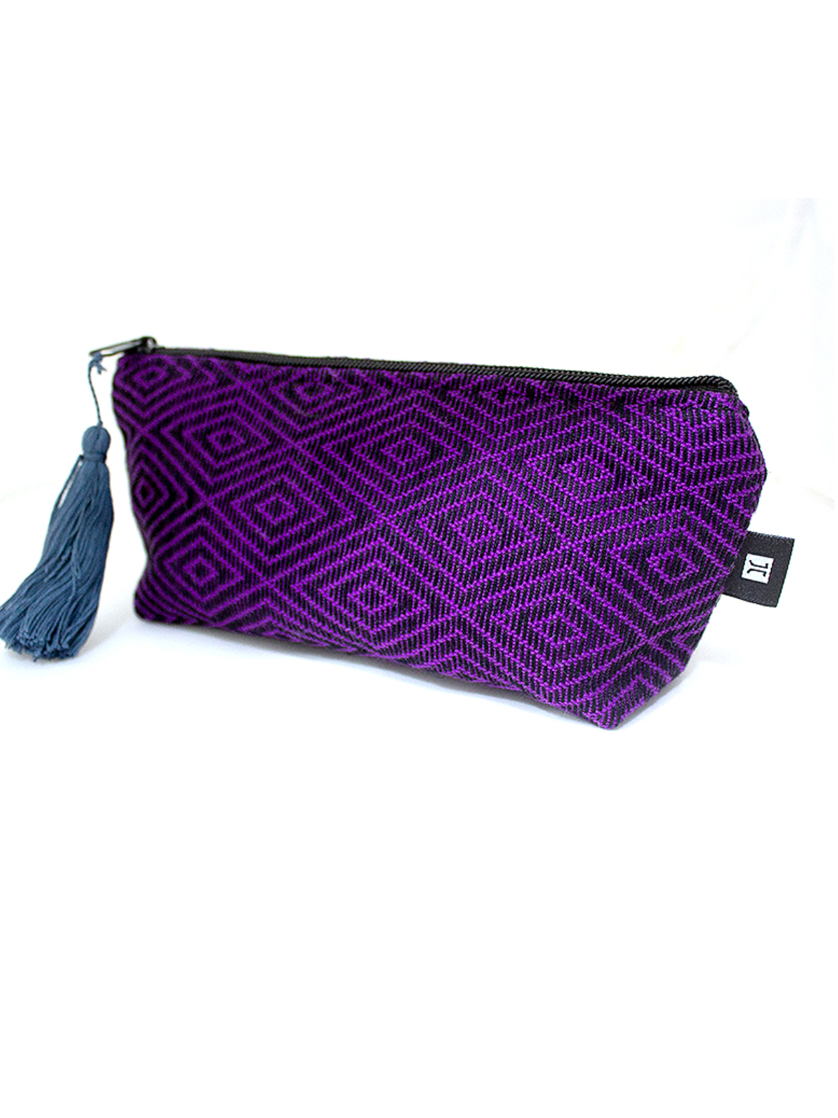Cosmetiquera Rombos. Neceser de tela tejida a mano 100% algodón.