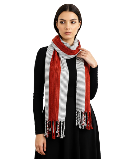 Bufanda Rio Woko. Bufanda tejida a mano 100% algodón.