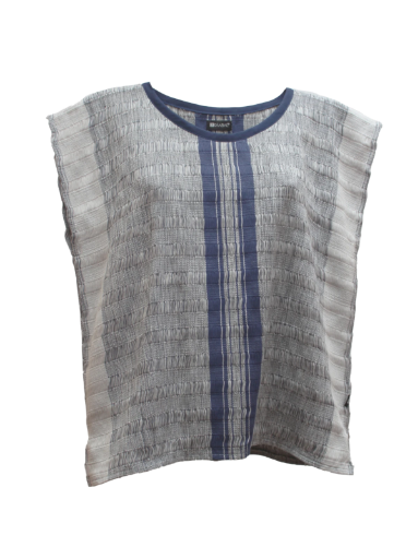 Blusa Deshilada Barras. Blusa recta tejida a mano 100% algodón.