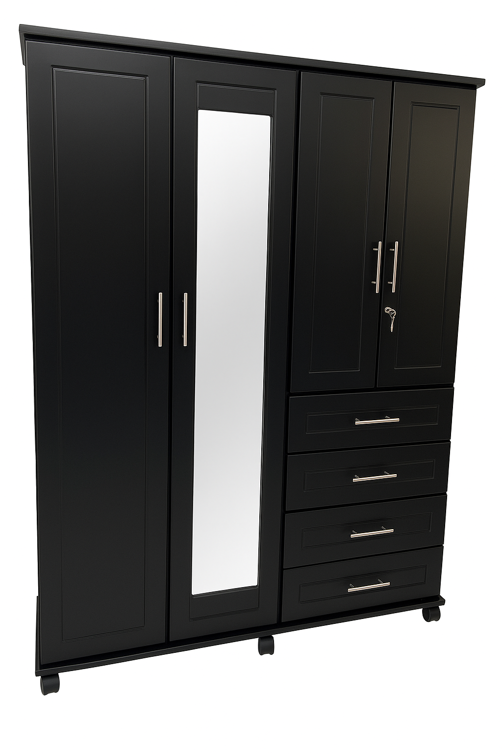 Armario negro con espejo