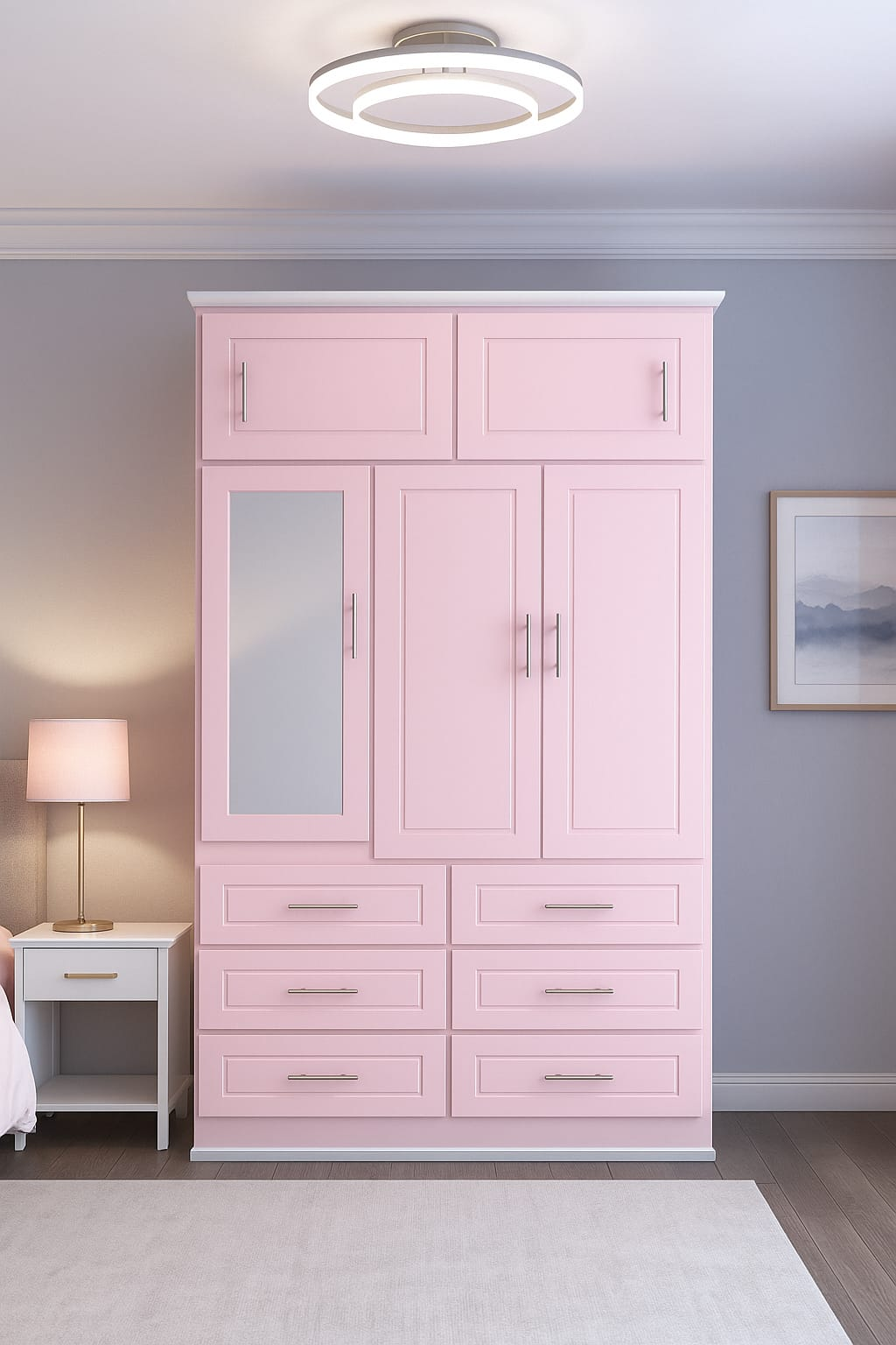 Armario rosa moderno