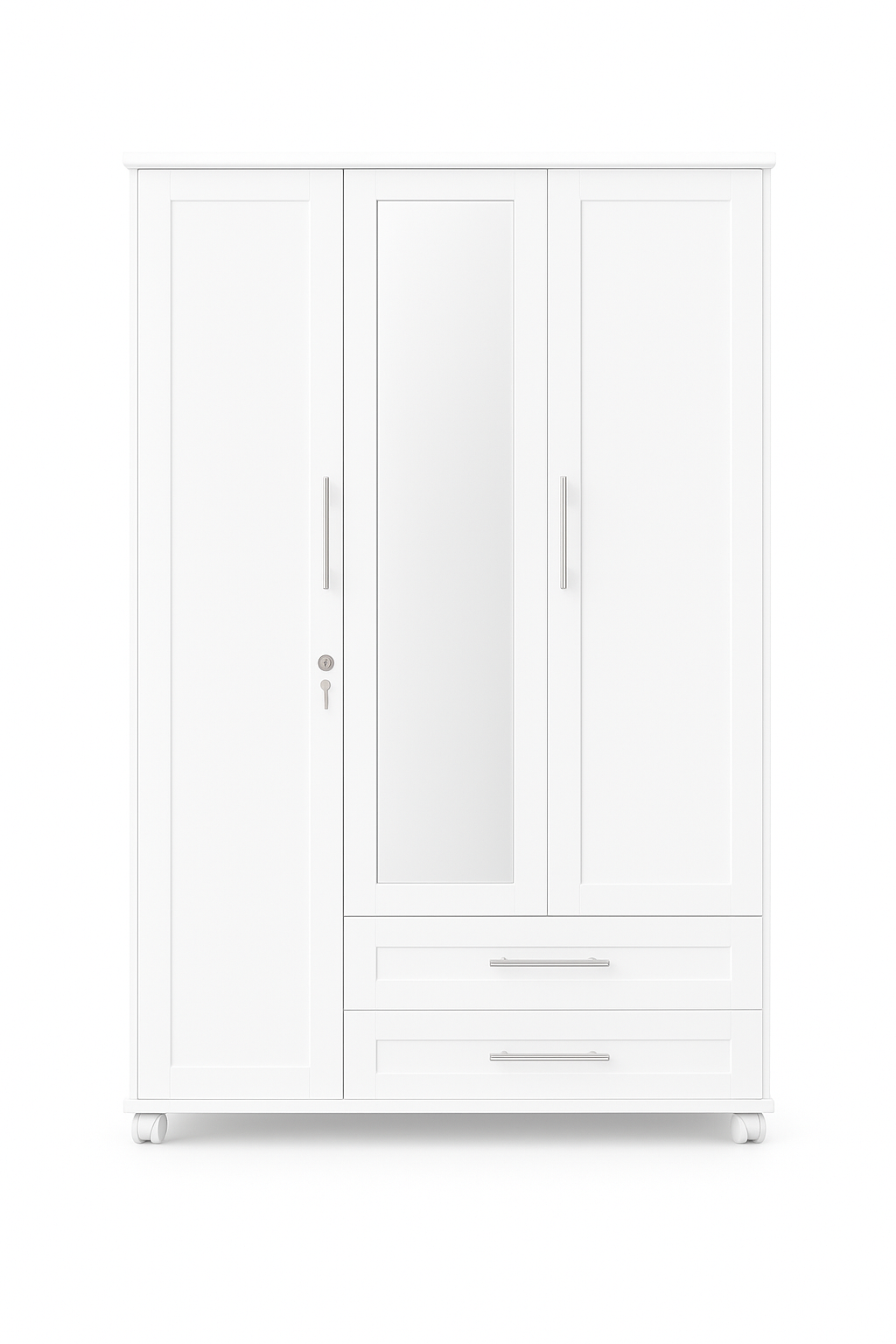 Armario blanco con espejo