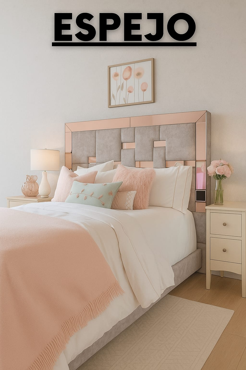 Cabecera de cama con espejo