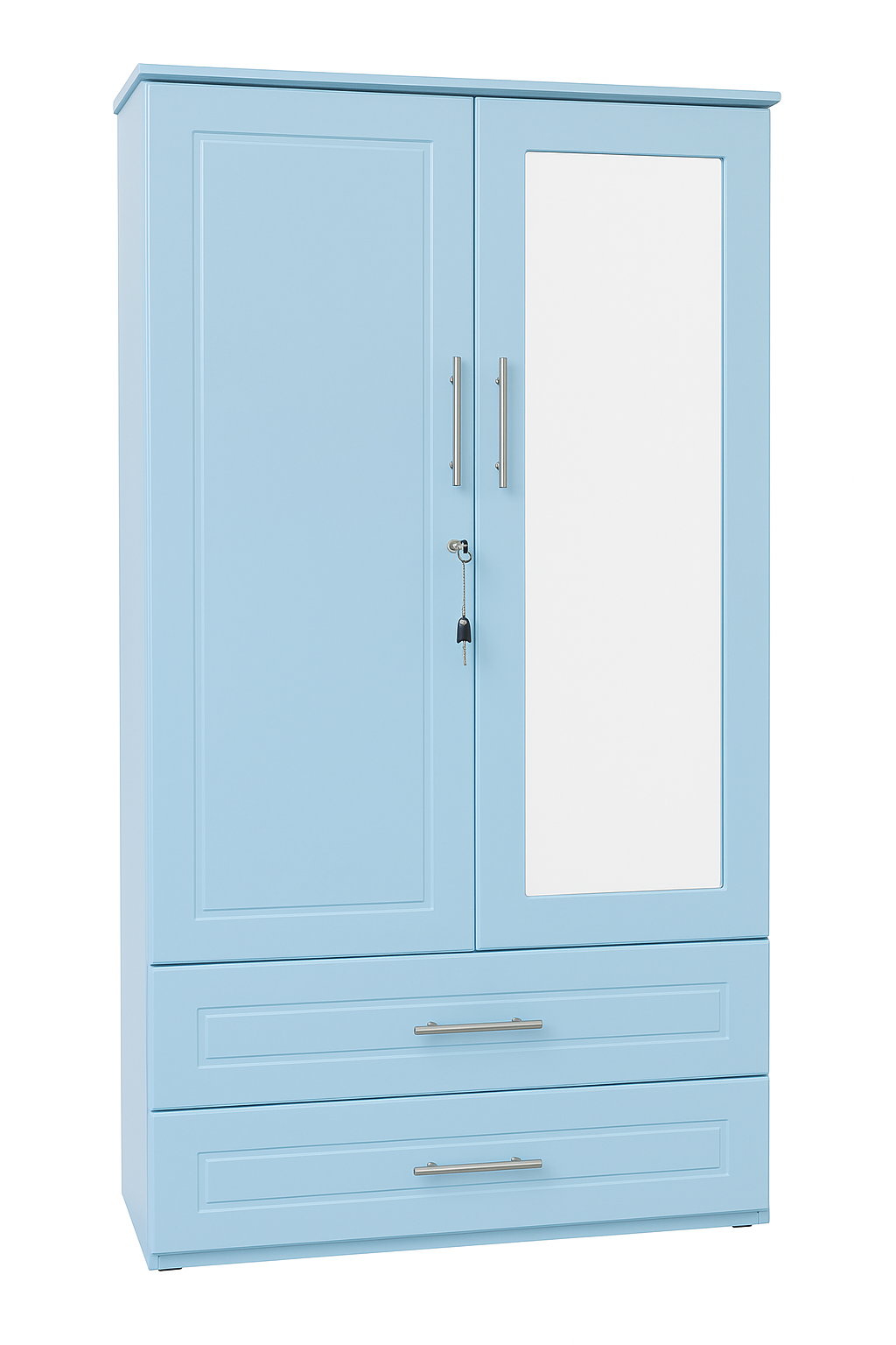 Armario azul con espejo