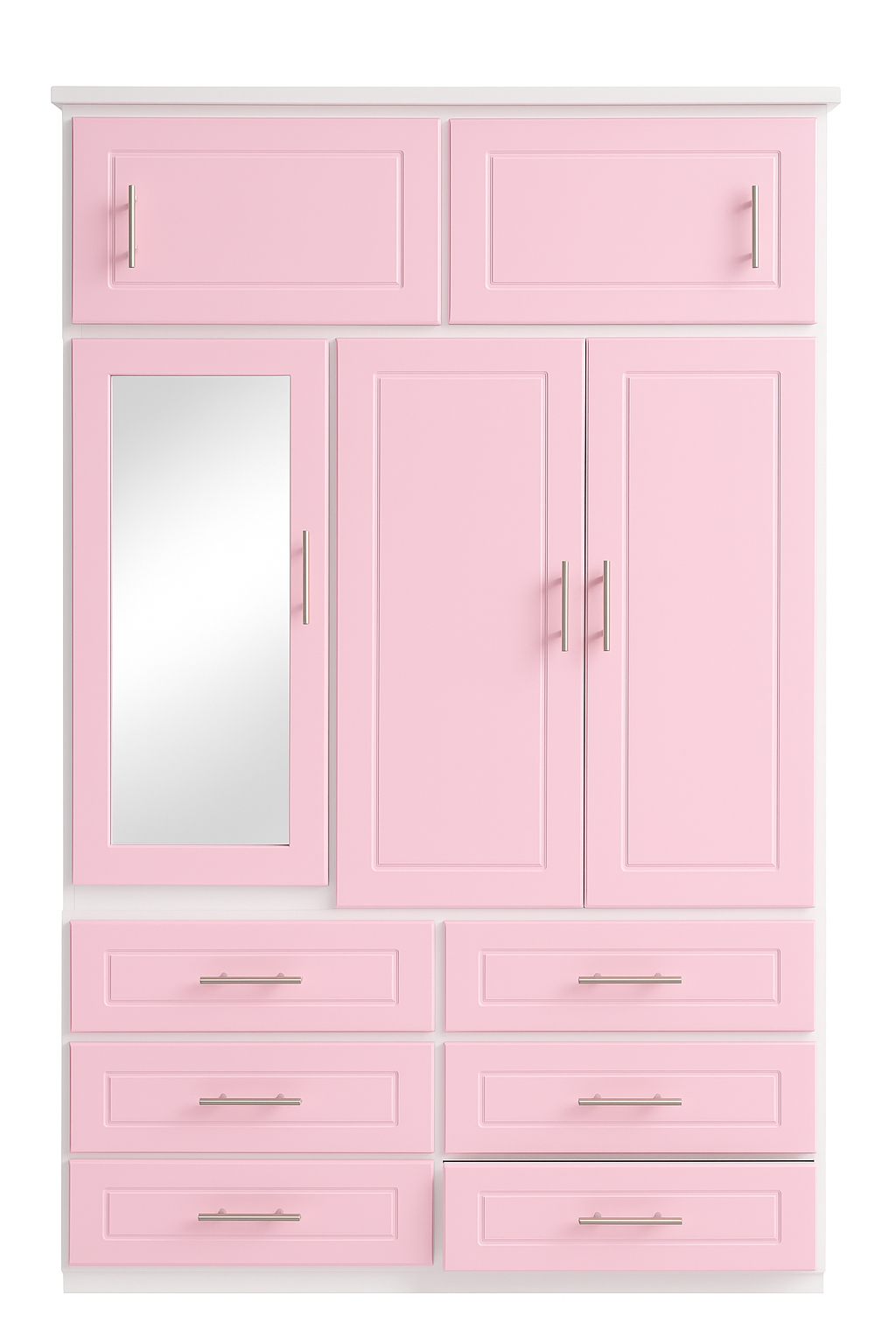 Armario rosa con espejo