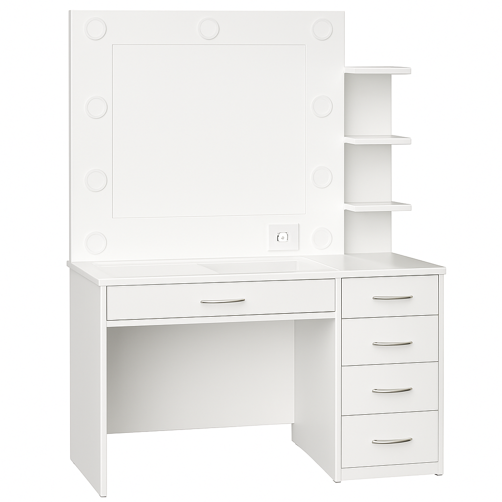Tocador blanco con espejo