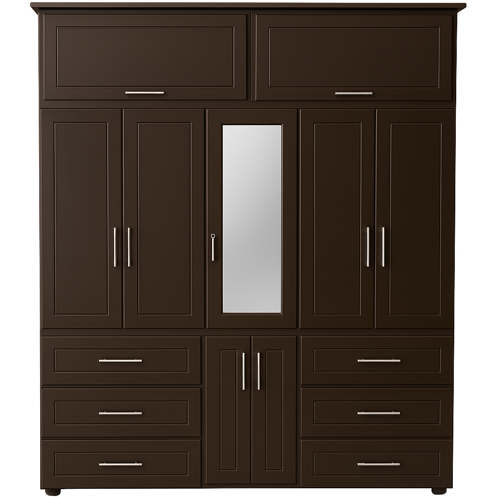 Armario de madera con espejo