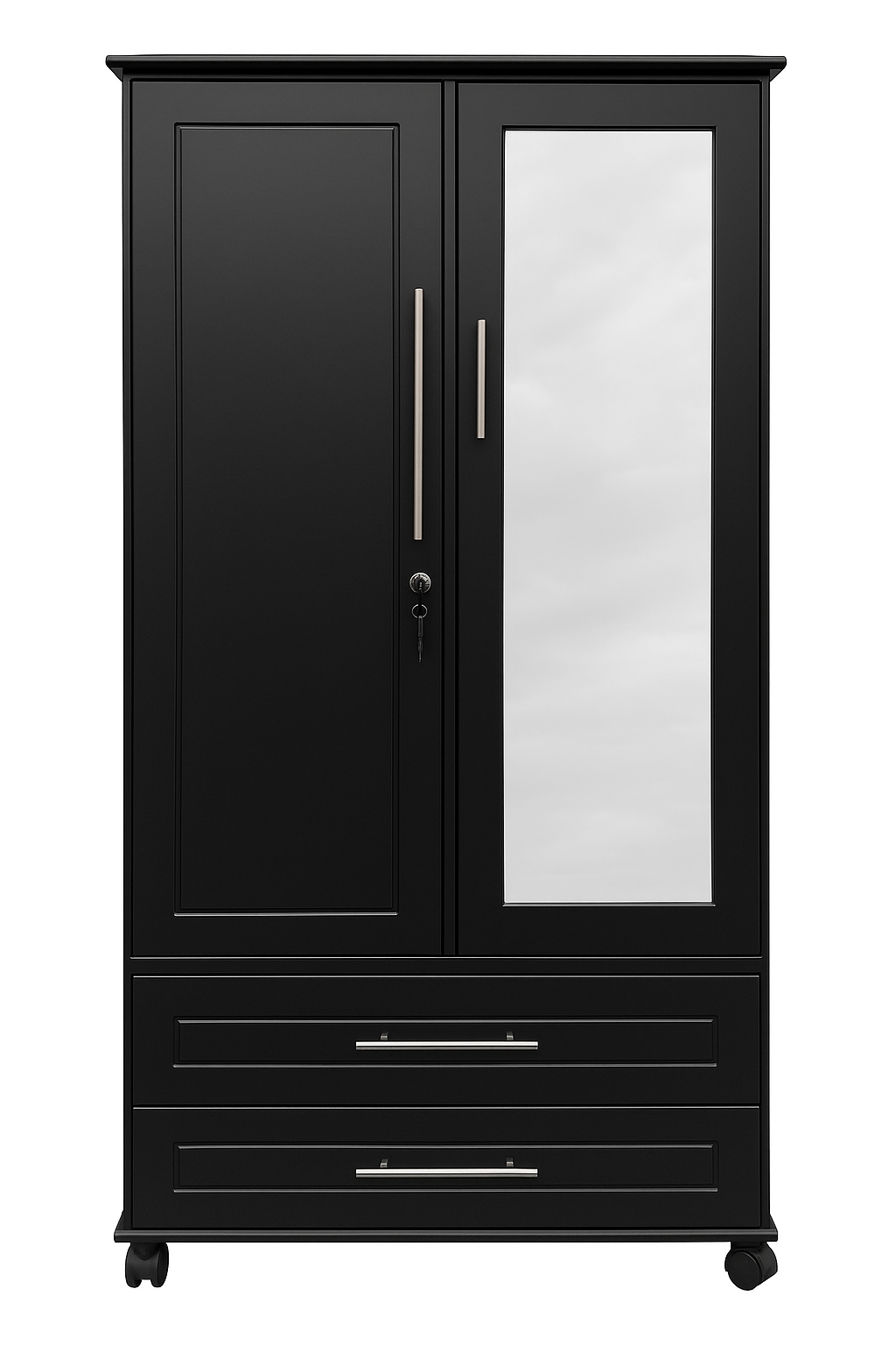 Armario negro con espejo