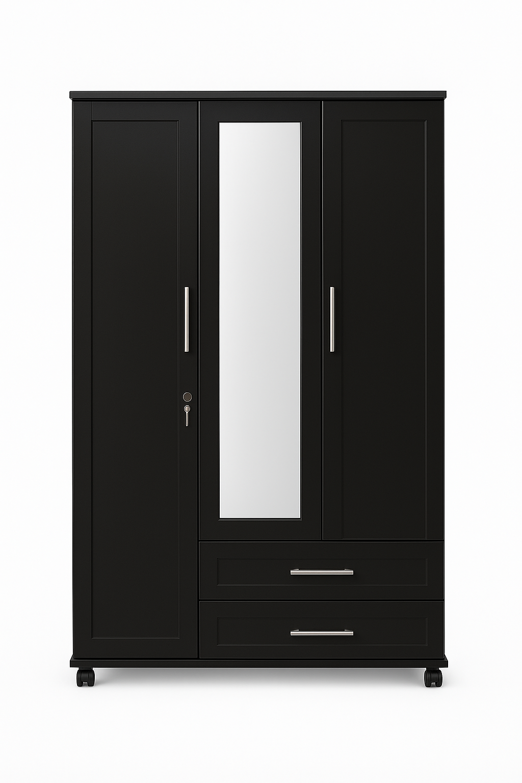 Armario negro con espejo