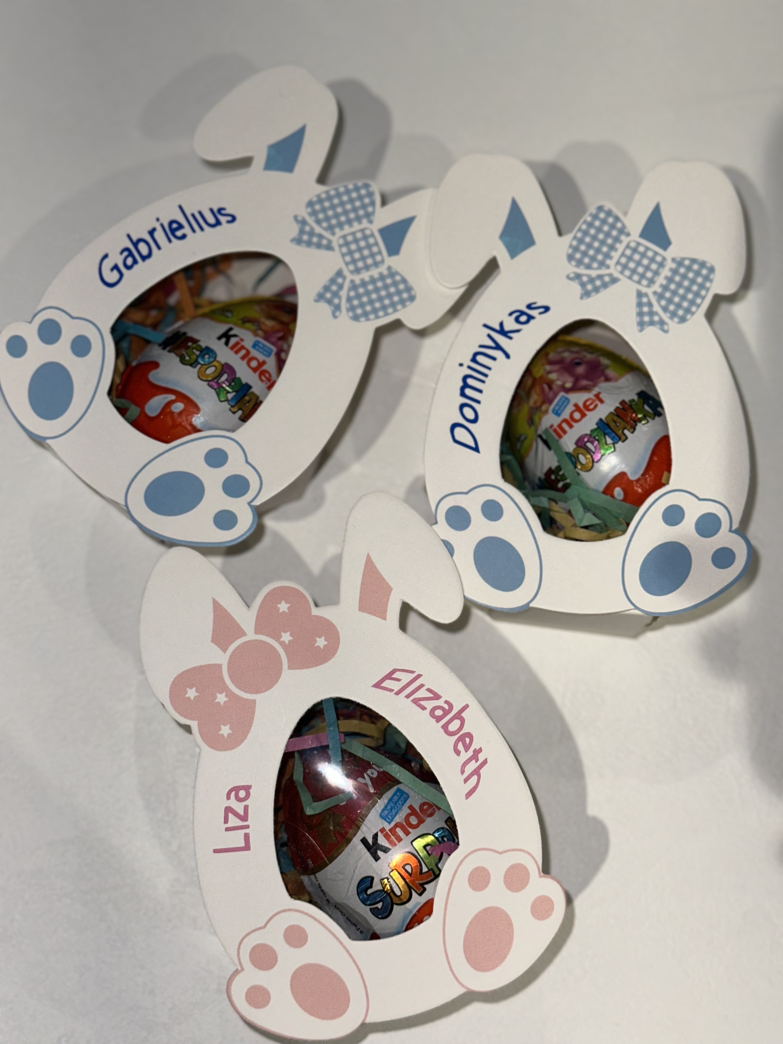 Personalized Bunny Gift Box with Kinder Surprise