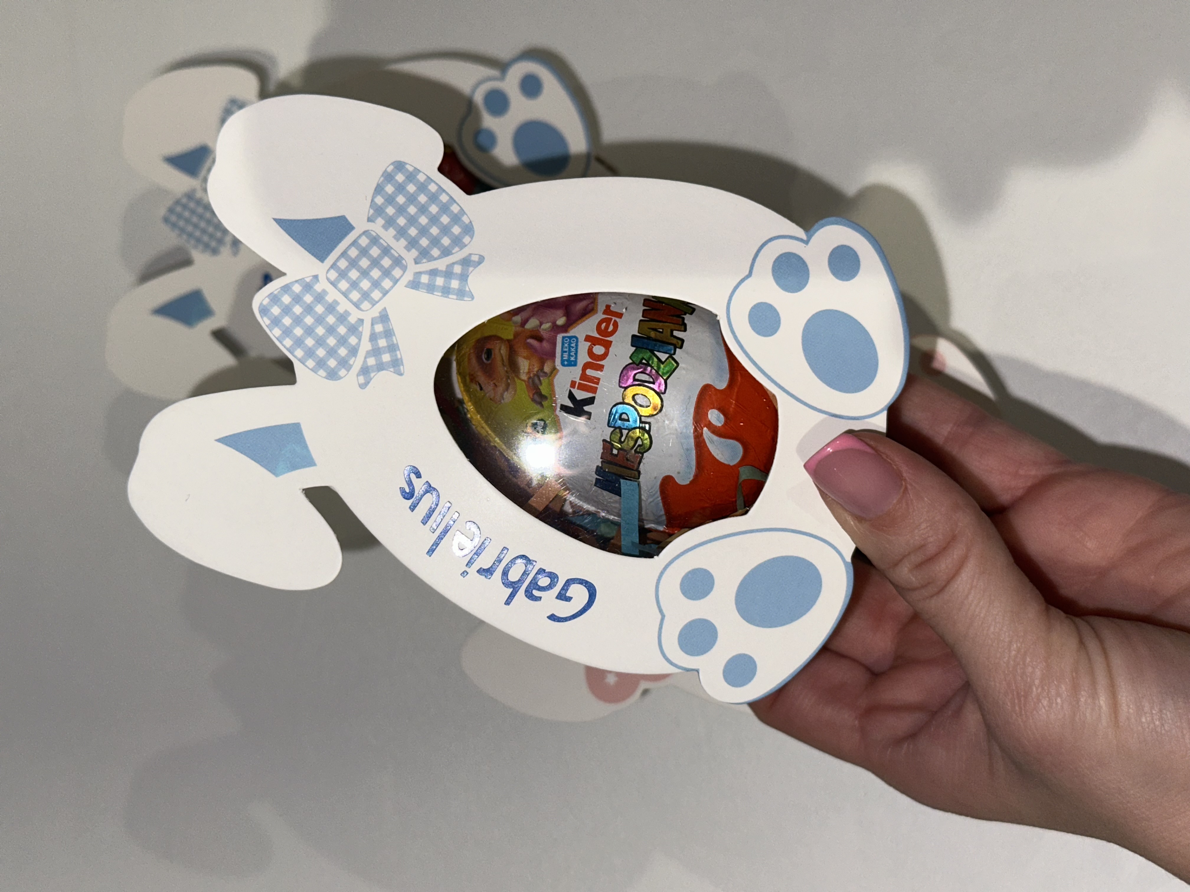 Personalized Bunny Gift Box with Kinder Surprise