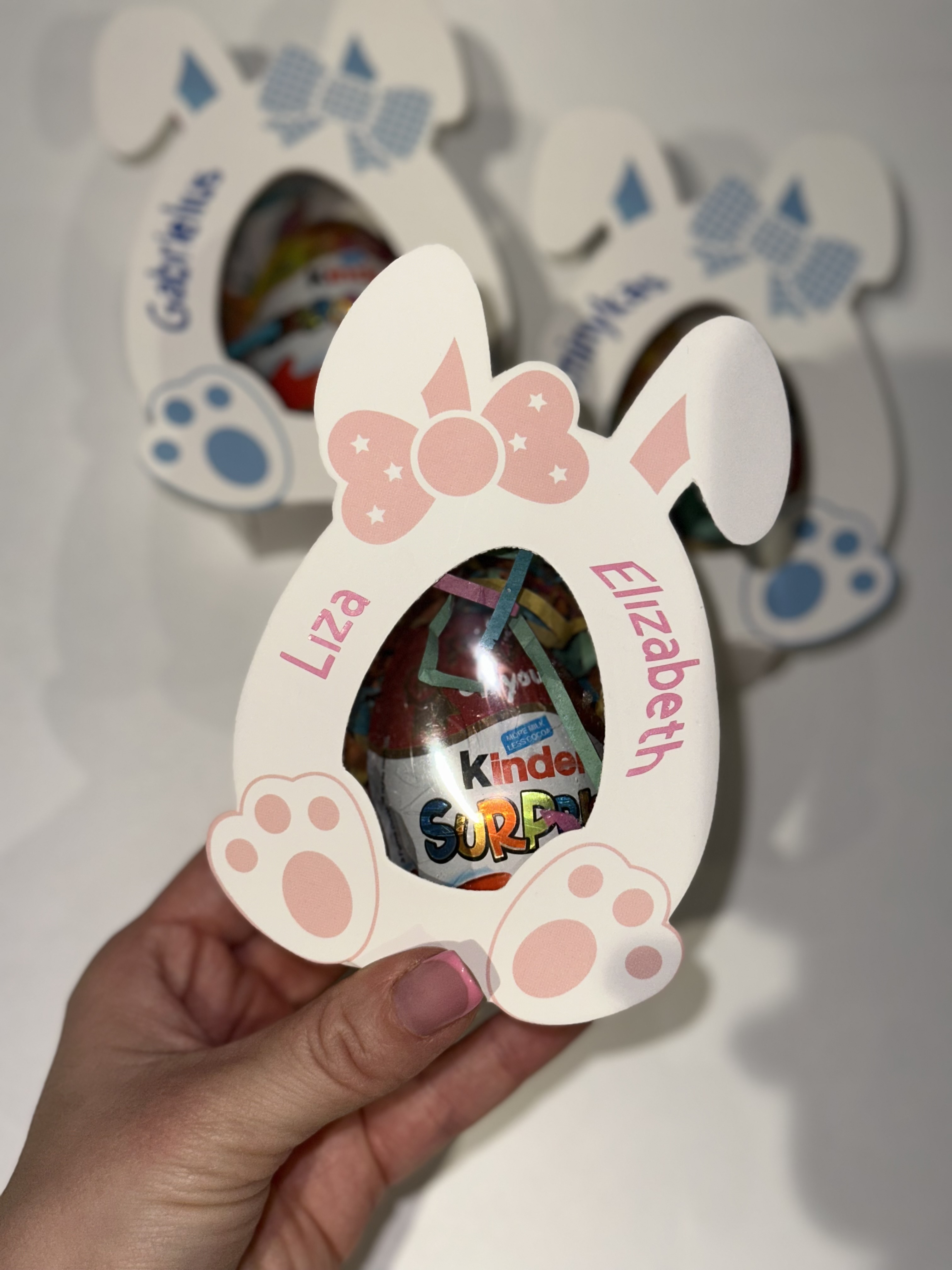 Personalized Bunny Gift Box with Kinder Surprise