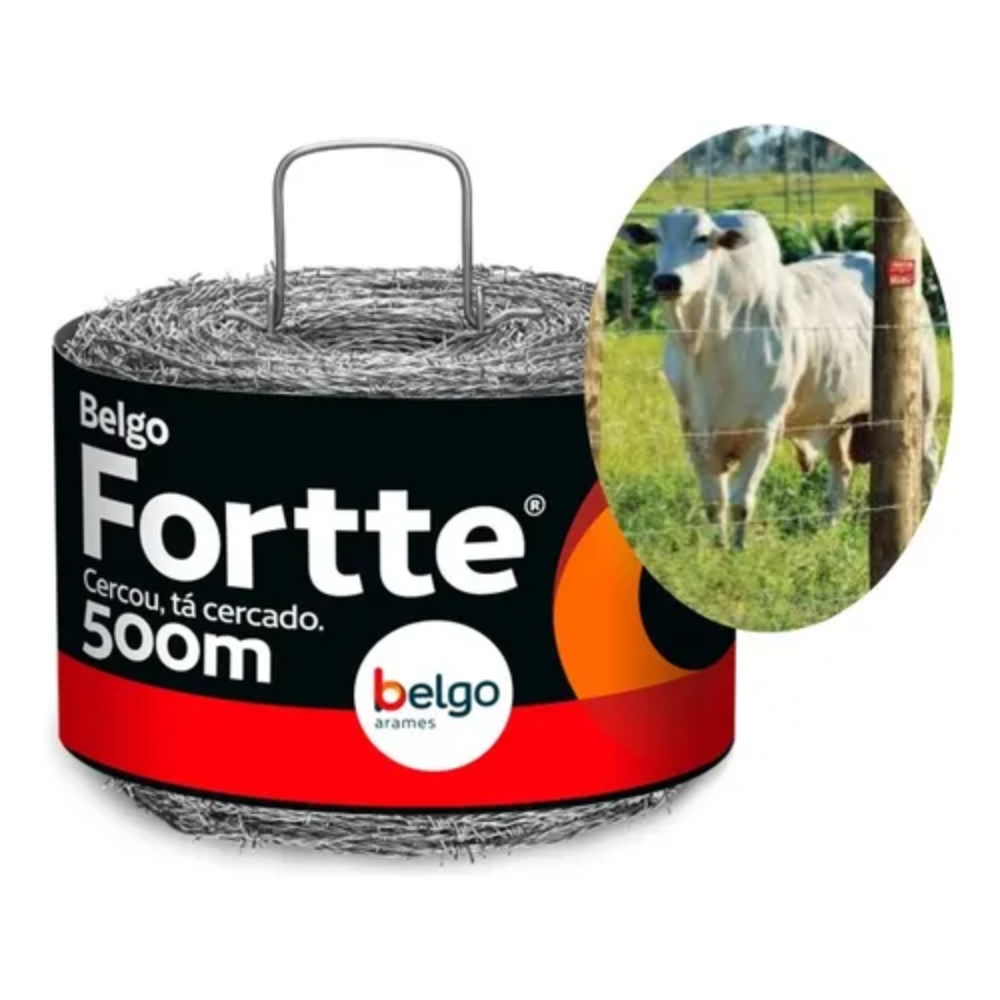 Arame Farpado Rolo Com 5oo Metros Belgo Fortte