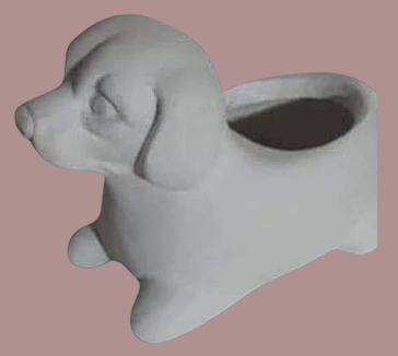 Macetero perro de cerámica