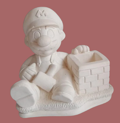 Mario Bros sentado chimenea