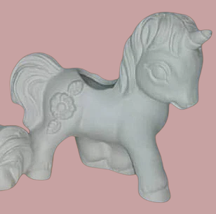 Figura de unicornio en cerámica