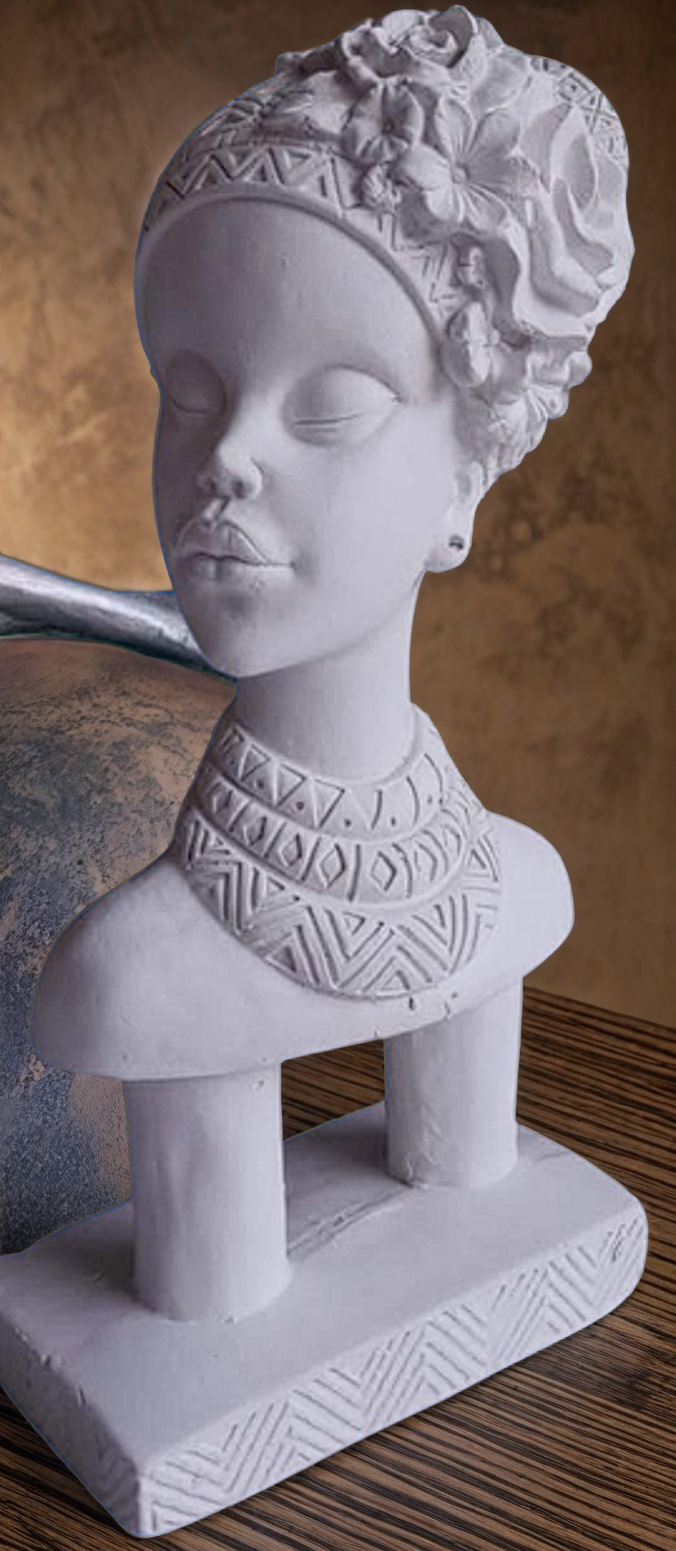 Busto negra flores base