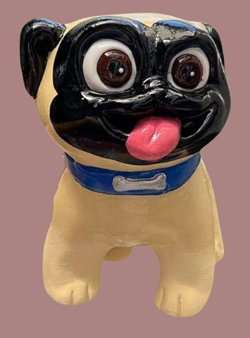 Perrito pug de cerámica