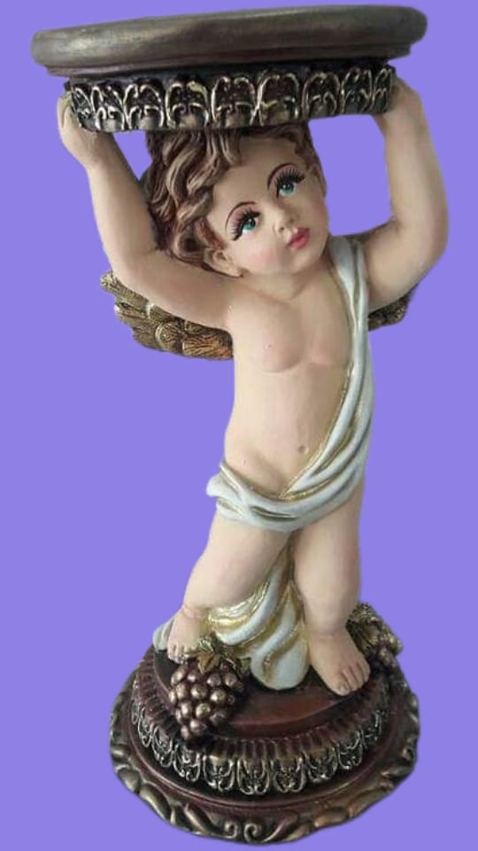 Portavelas de angelito decorativo