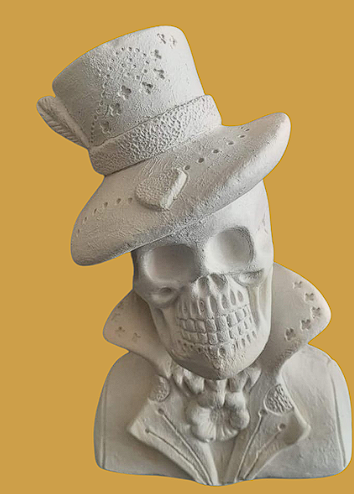 Bustos calavera sombrero
