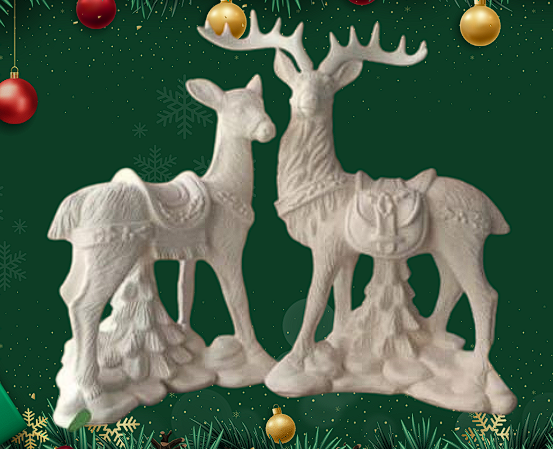 Pareja de renos grabados