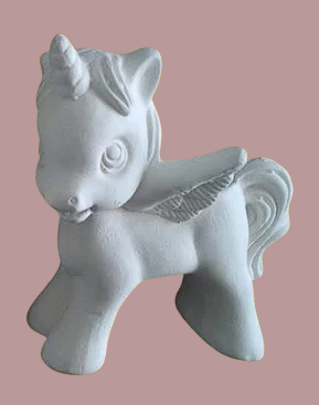 Figura de unicornio en cerámica