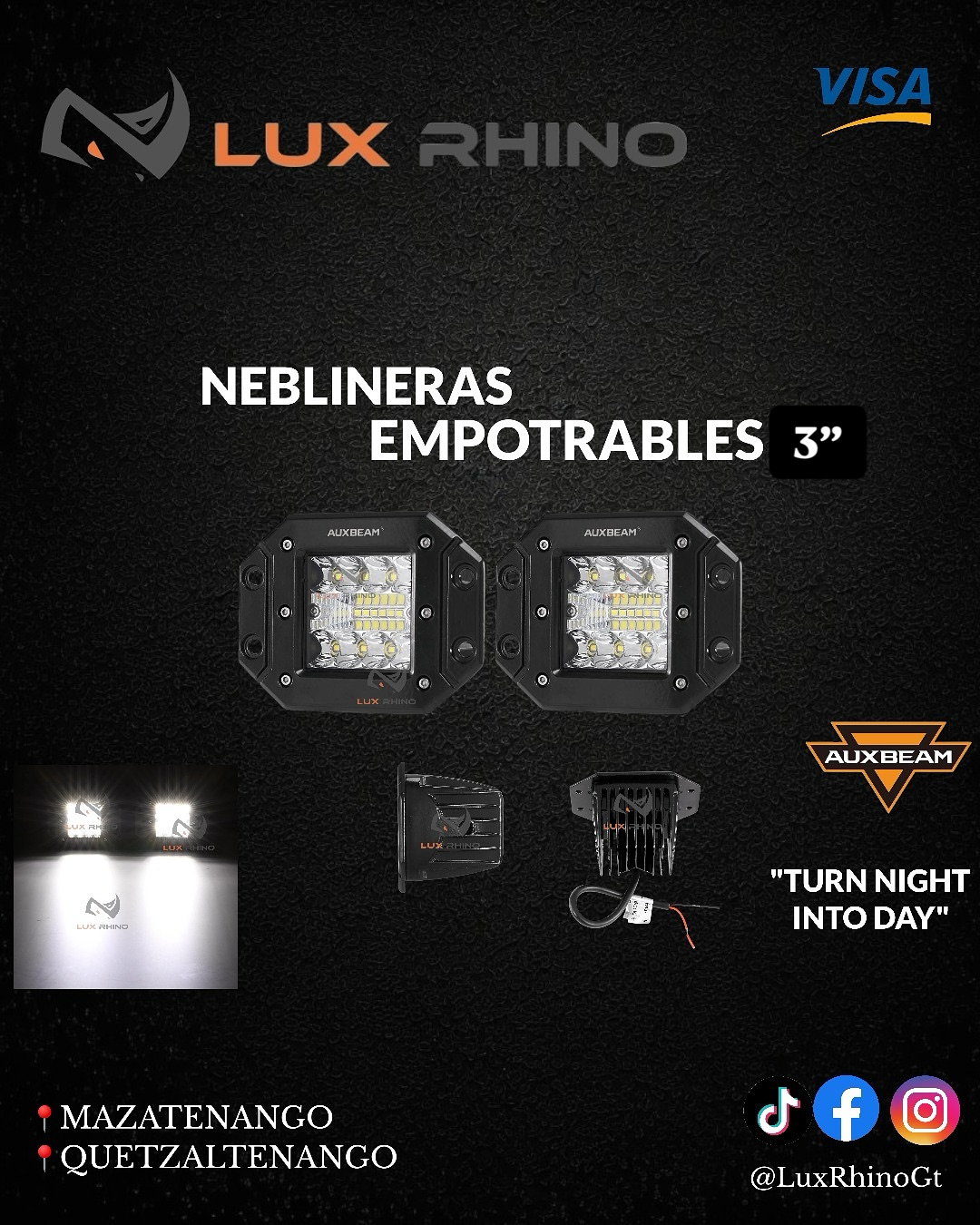Neblineras Empotrables Auxbeam 3”