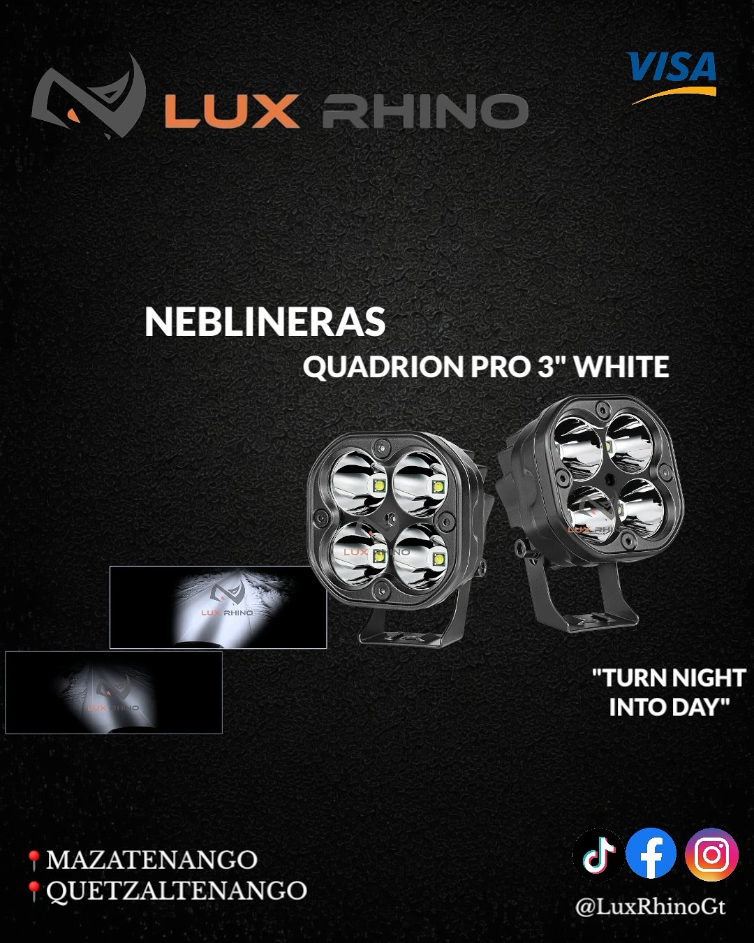 Neblineras Quadron Pro 3" White
