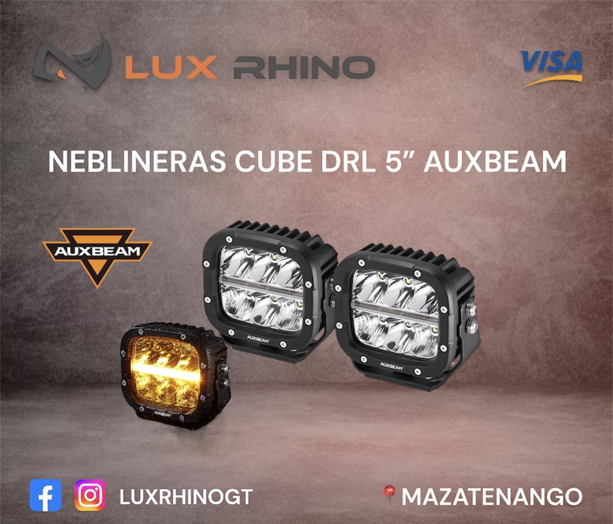 Neblineras LED Cube DRL 5” MARCA AUXBEAM