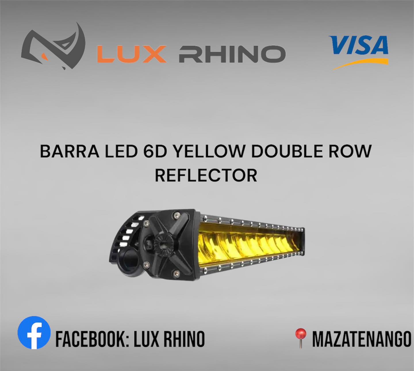Barra LED 6D Amarilla DOUBLE ROW REFLECTOR