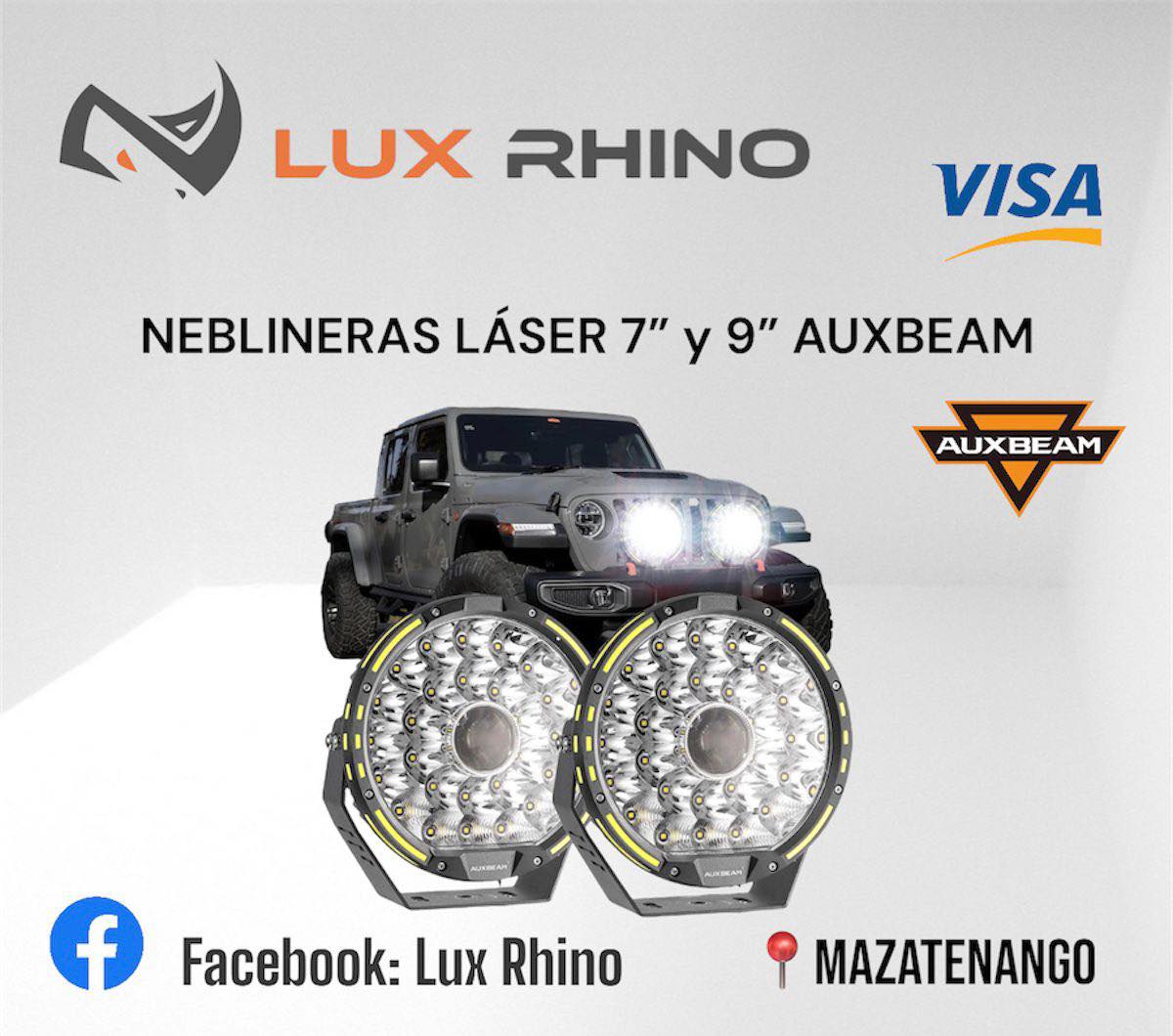 Neblineras LED Láser 9” MARCA AUXBEAM