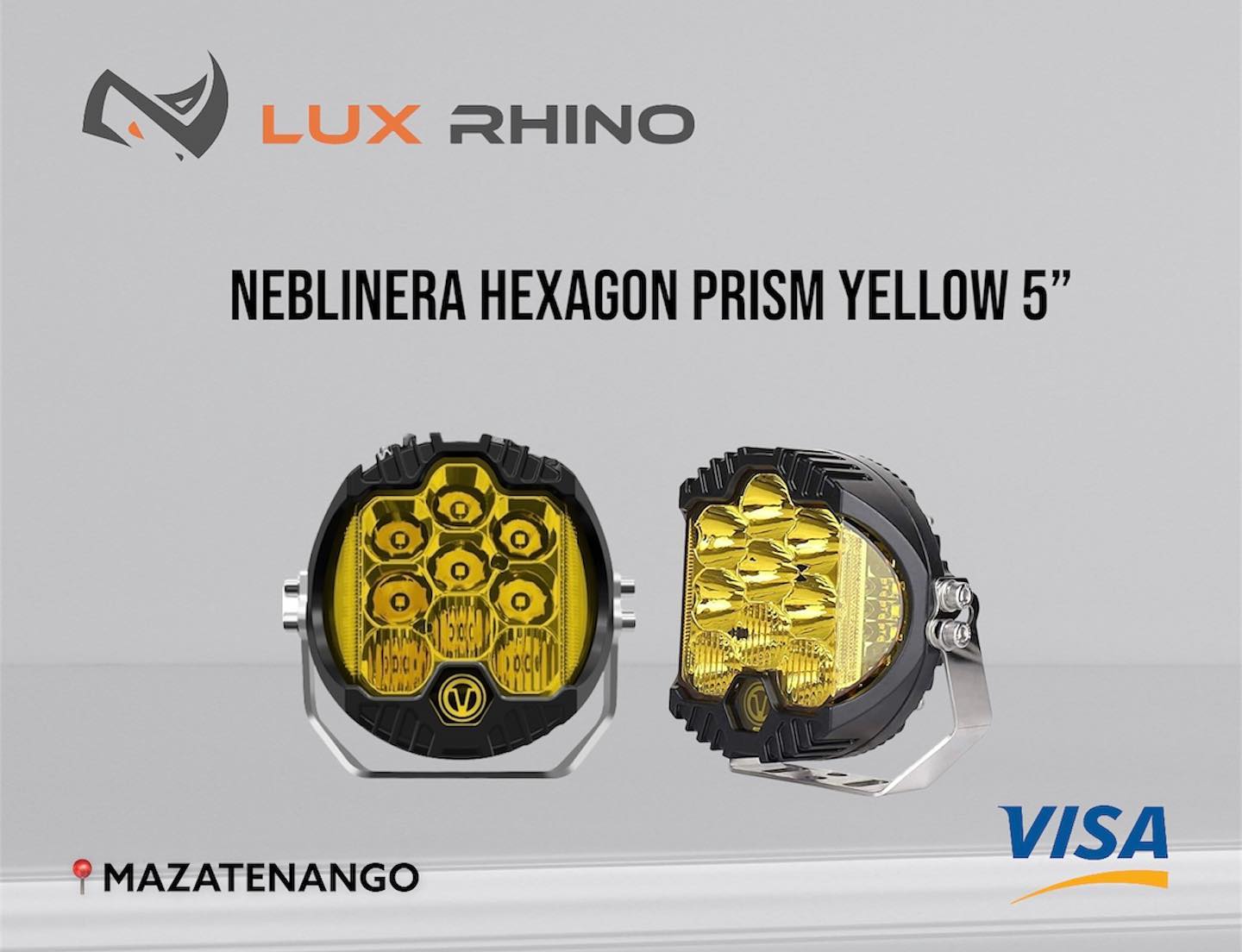 Neblinera LED SERIE Hexagon Prism Yellow 5”
