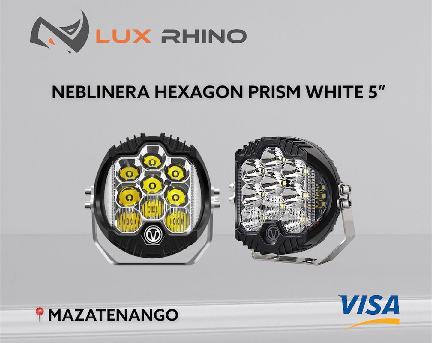 Neblinera LED SERIE Hexagon Prism White 5”