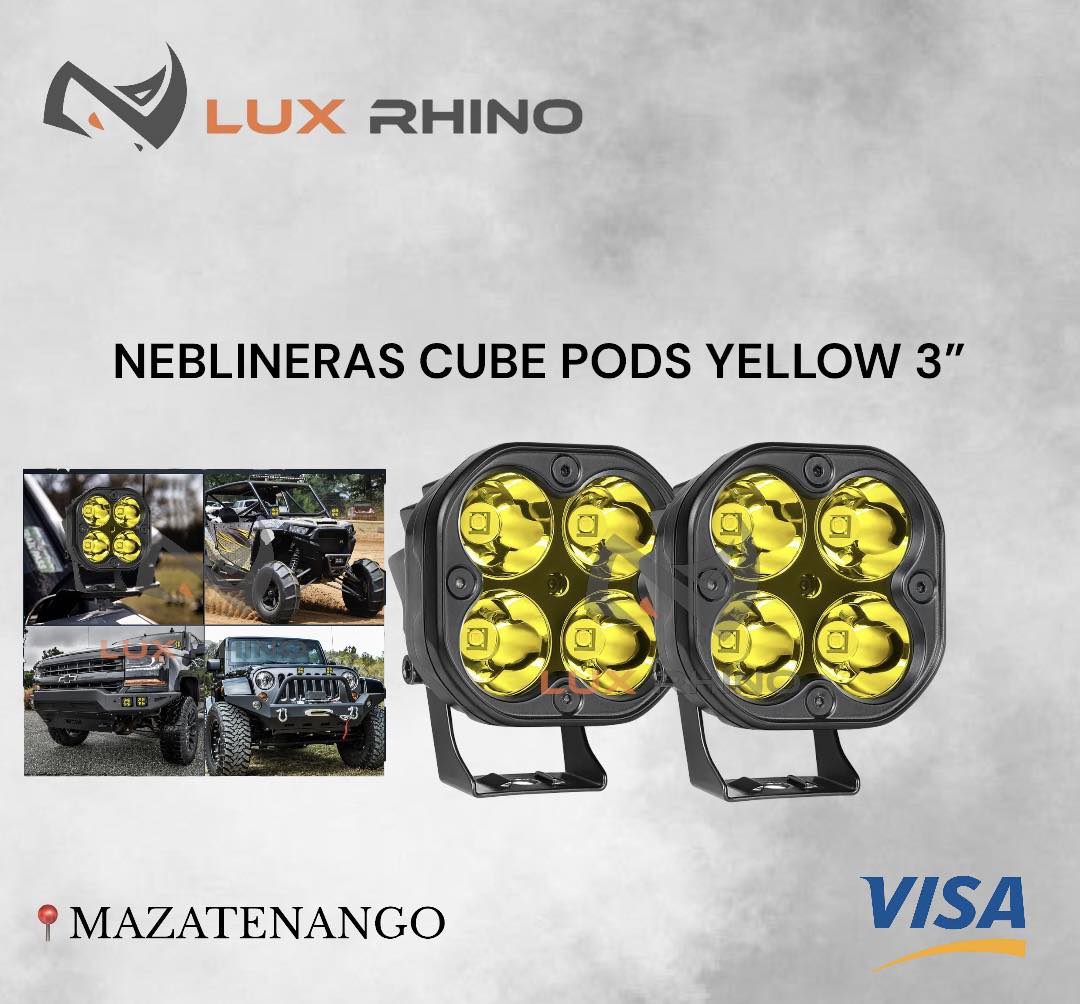 Neblineras LED Cube Pods Yellow 3”