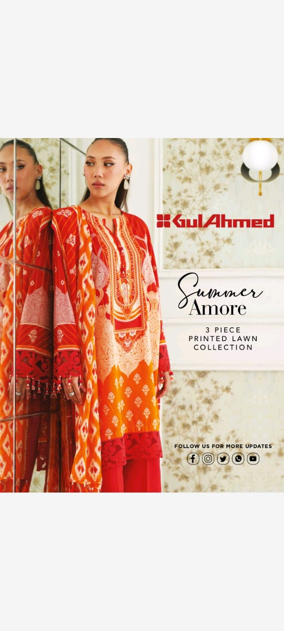 GulAhmed Summer Amore 3 Piece Printed Lawn Suit