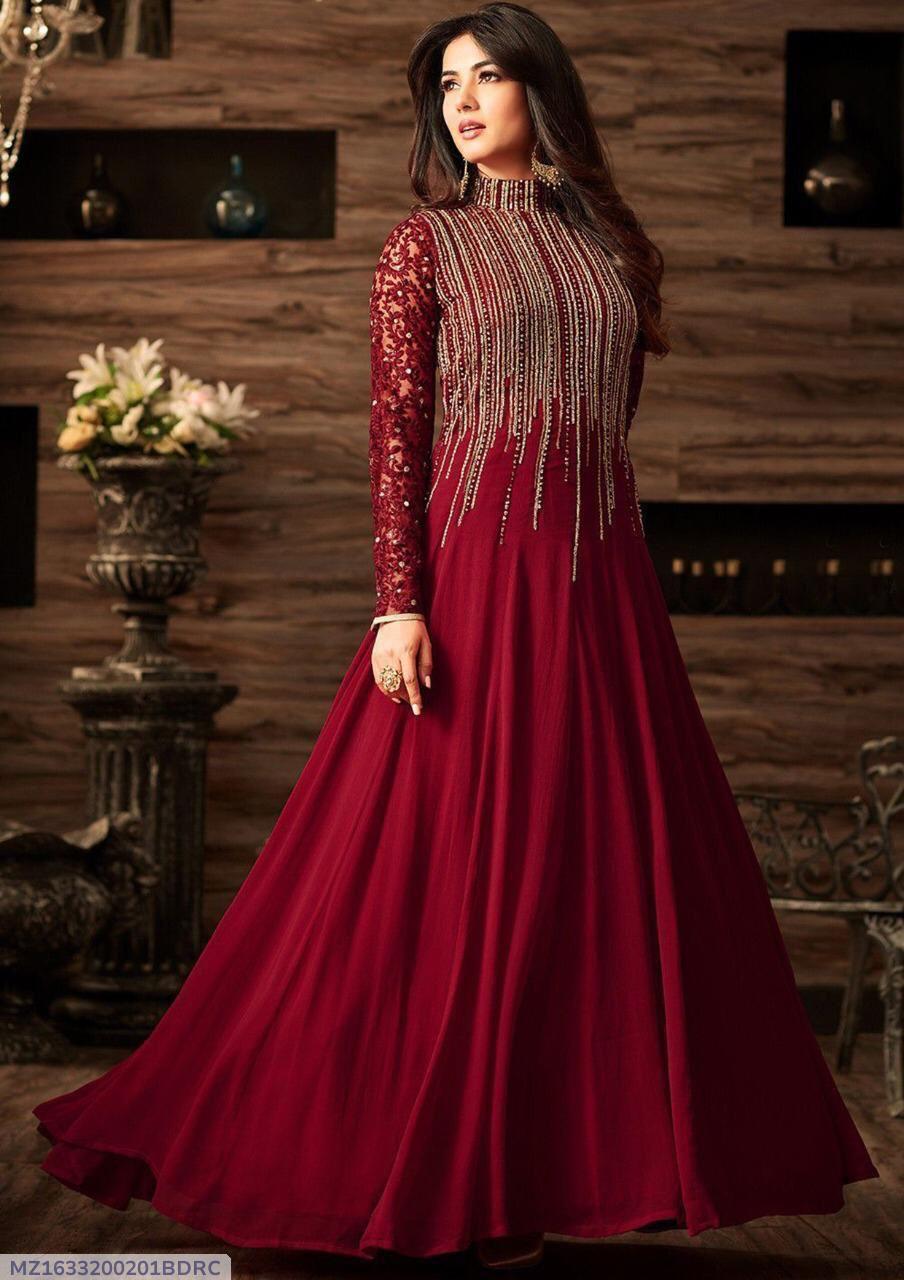 Elegant Maroon Anarkali Dress