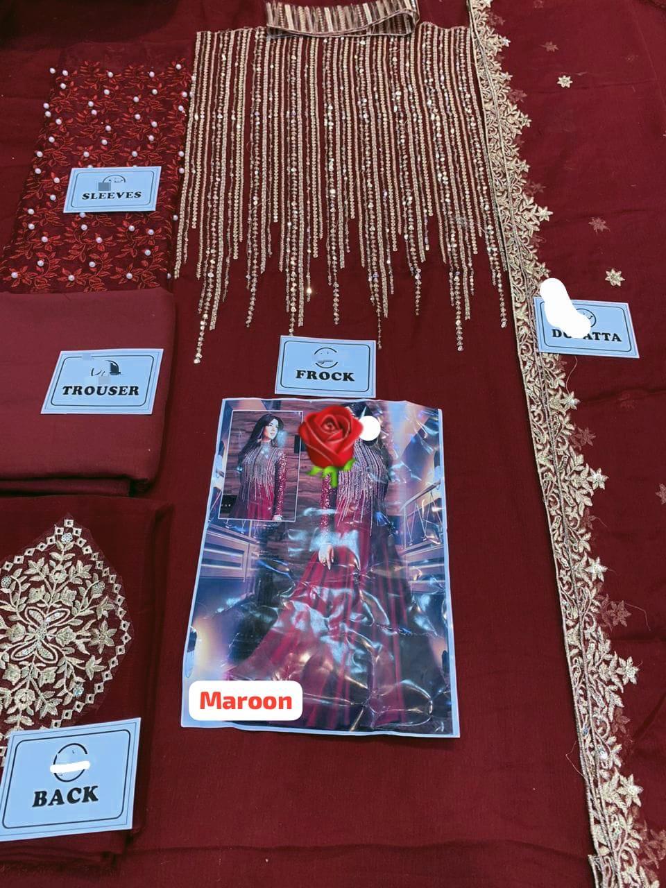 Elegant Maroon Anarkali Dress