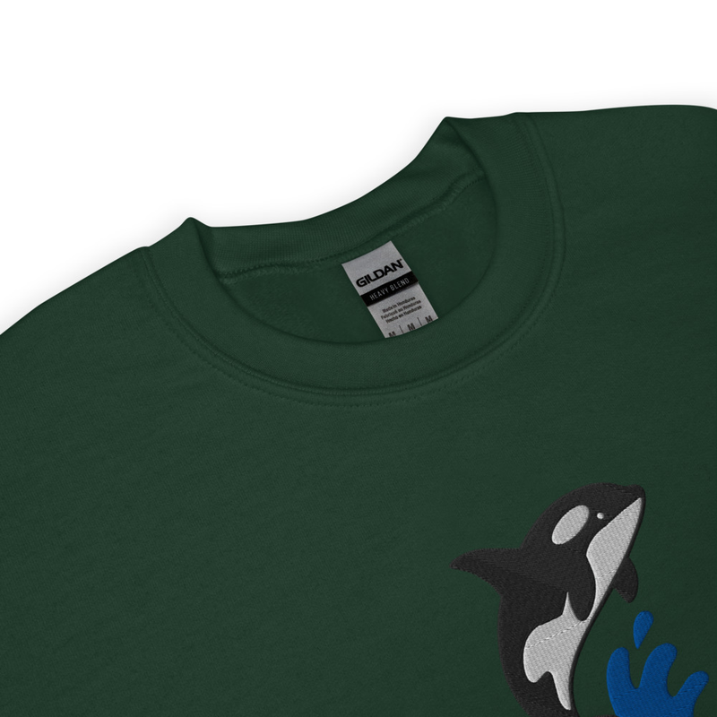 Playful Orca Embroidered Sweatshirt