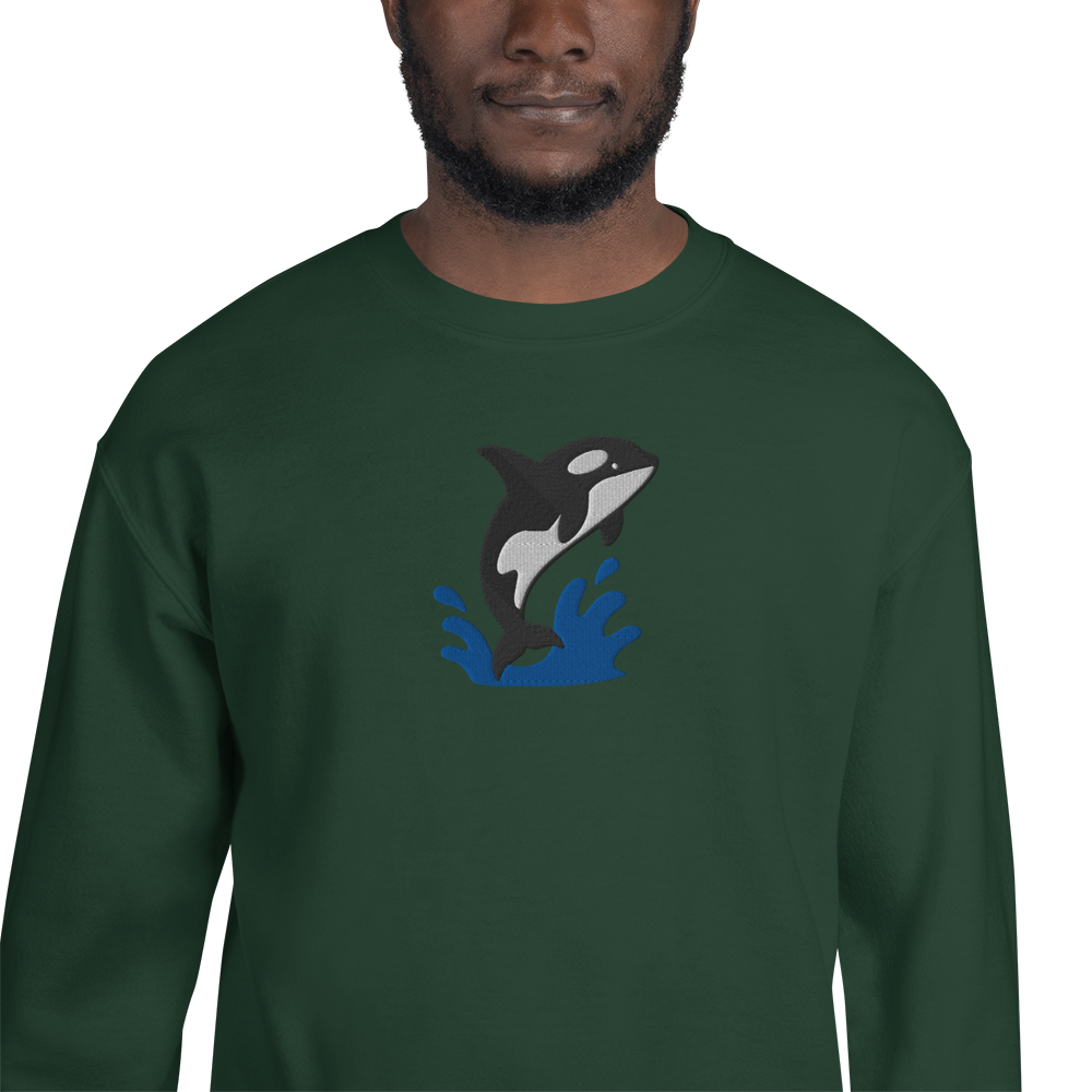 Playful Orca Embroidered Sweatshirt