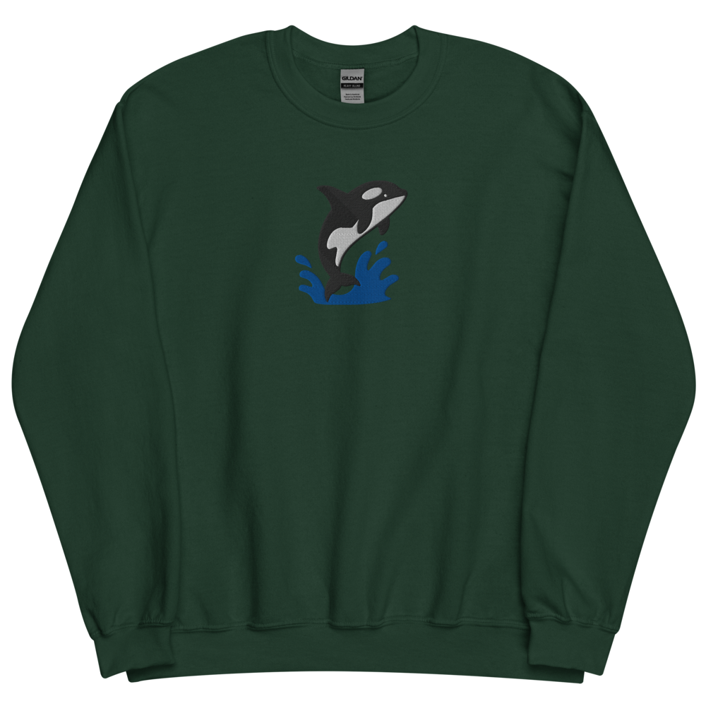 Playful Orca Embroidered Sweatshirt