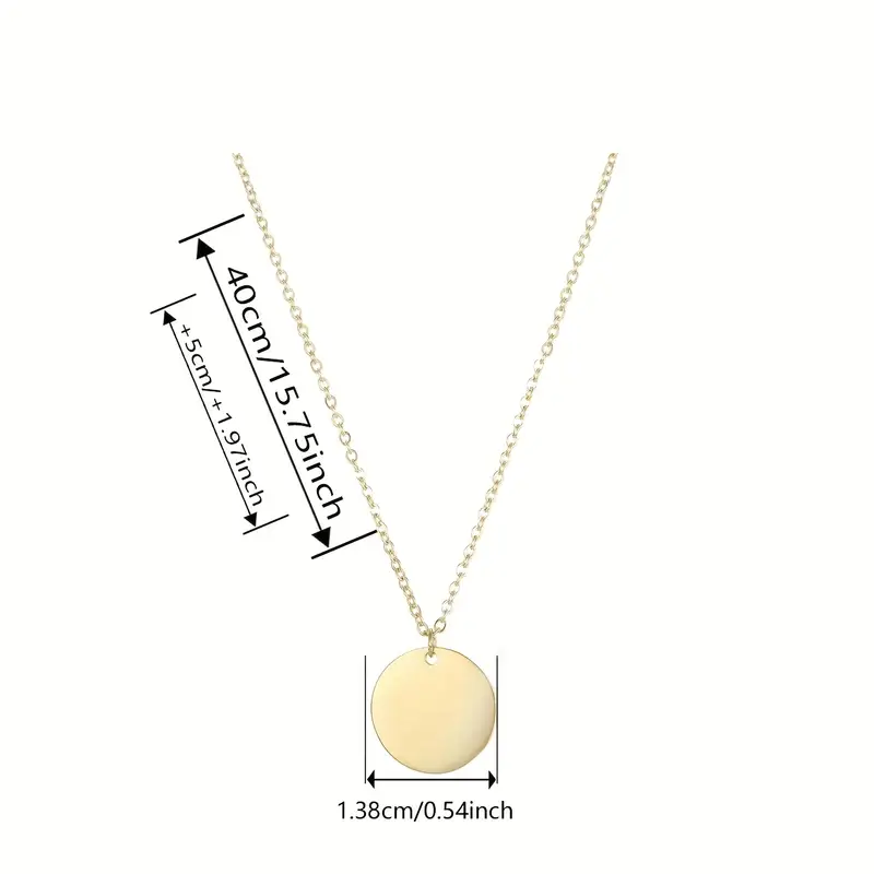 Collar de oro con medalla redonda