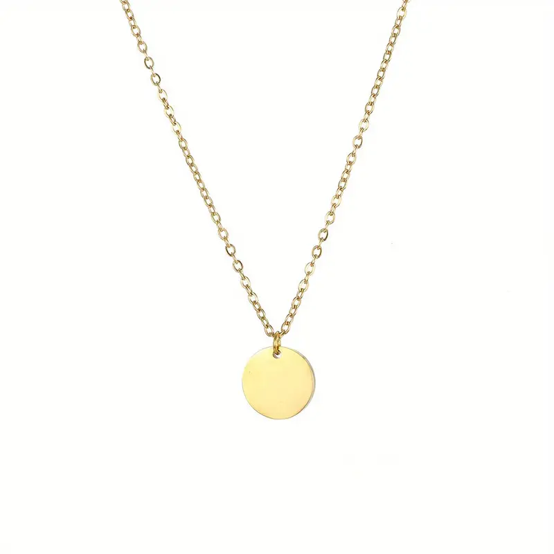 Collar de oro con medalla redonda